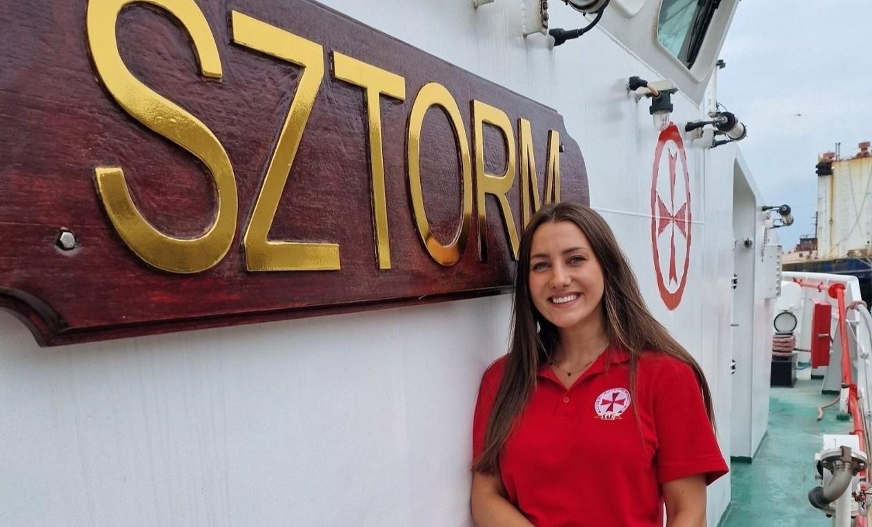 Paulina Pacuła  pierwsza kapitan na statku Morskiej Służby Poszukiwania i Ratownictwafot. MSPiR SAR